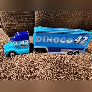 Disney Pixar Cars Rare Piston Cup #42 Dinoco Hauler Semi Truck N9711 Mattel